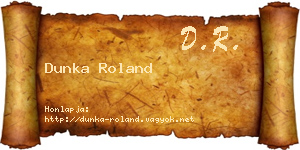 Dunka Roland névjegykártya