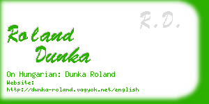 roland dunka business card